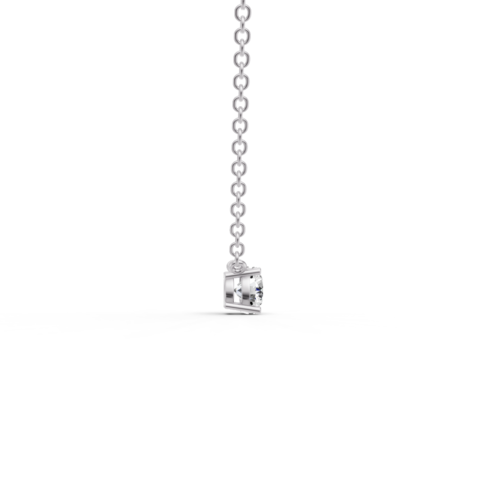 Round Solitaire Lab Grown Diamond Pendant in 14K Gold Prong Setting