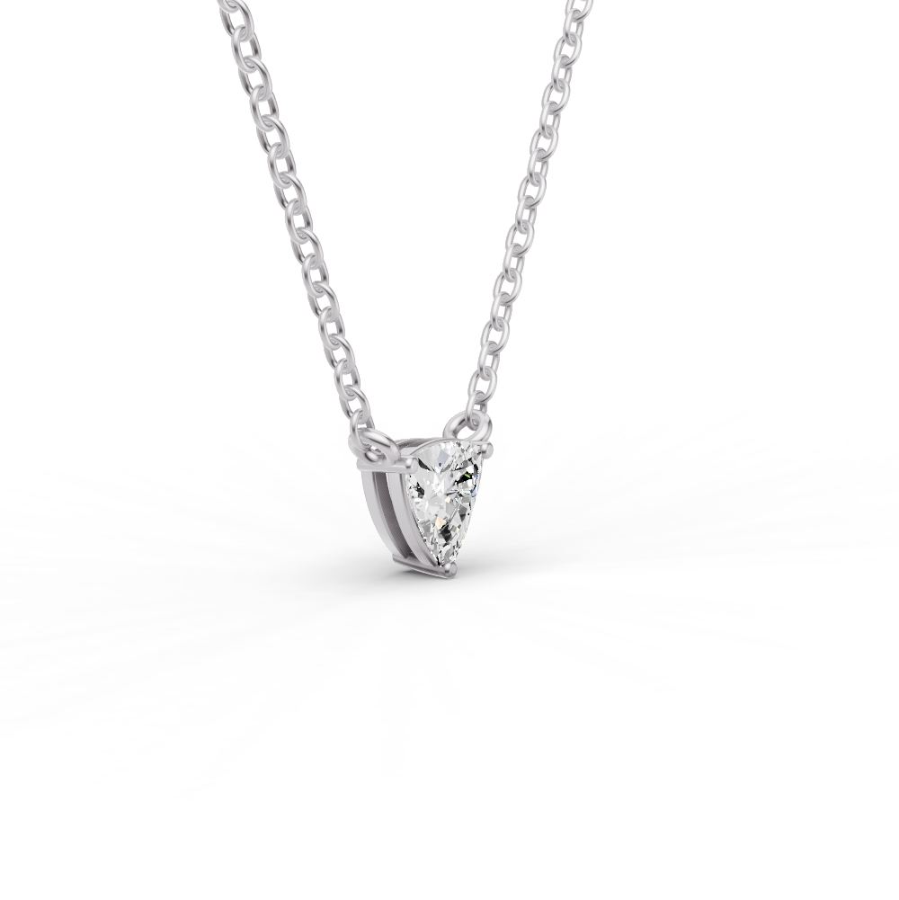 Trilliant Floating Solitaire Lab Grown Diamond Pendant in 14K Gold Prong Setting