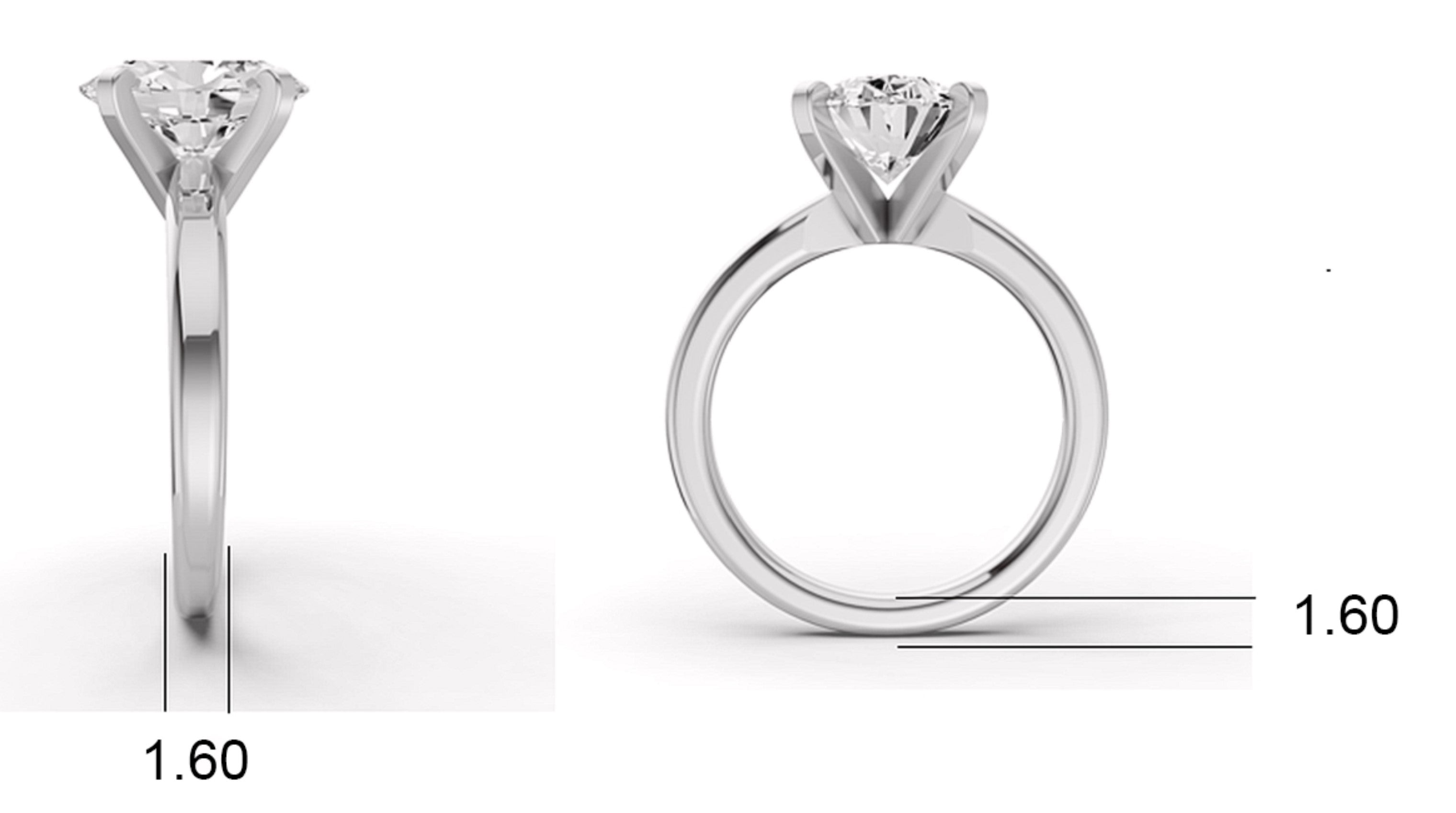 Oval Solitaire Lab Grown Diamond Low Setting in 14 Karat Gold