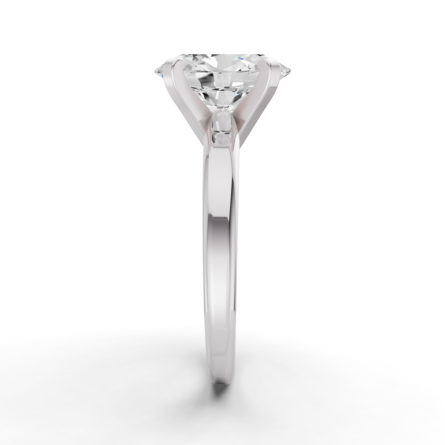 Oval Solitaire Lab Grown Diamond Low Setting in 14 Karat Gold