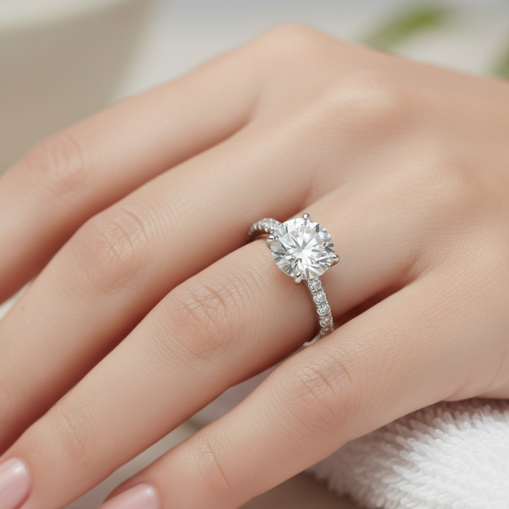 Round Diamond Solitaire Ring - Close Up